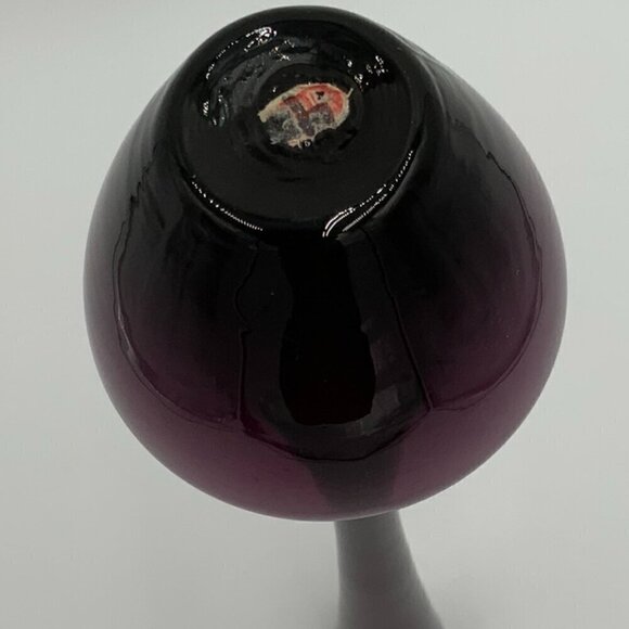 Tall Amethyst Glass Bud Vase Made in Japan - Picture 9 of 9